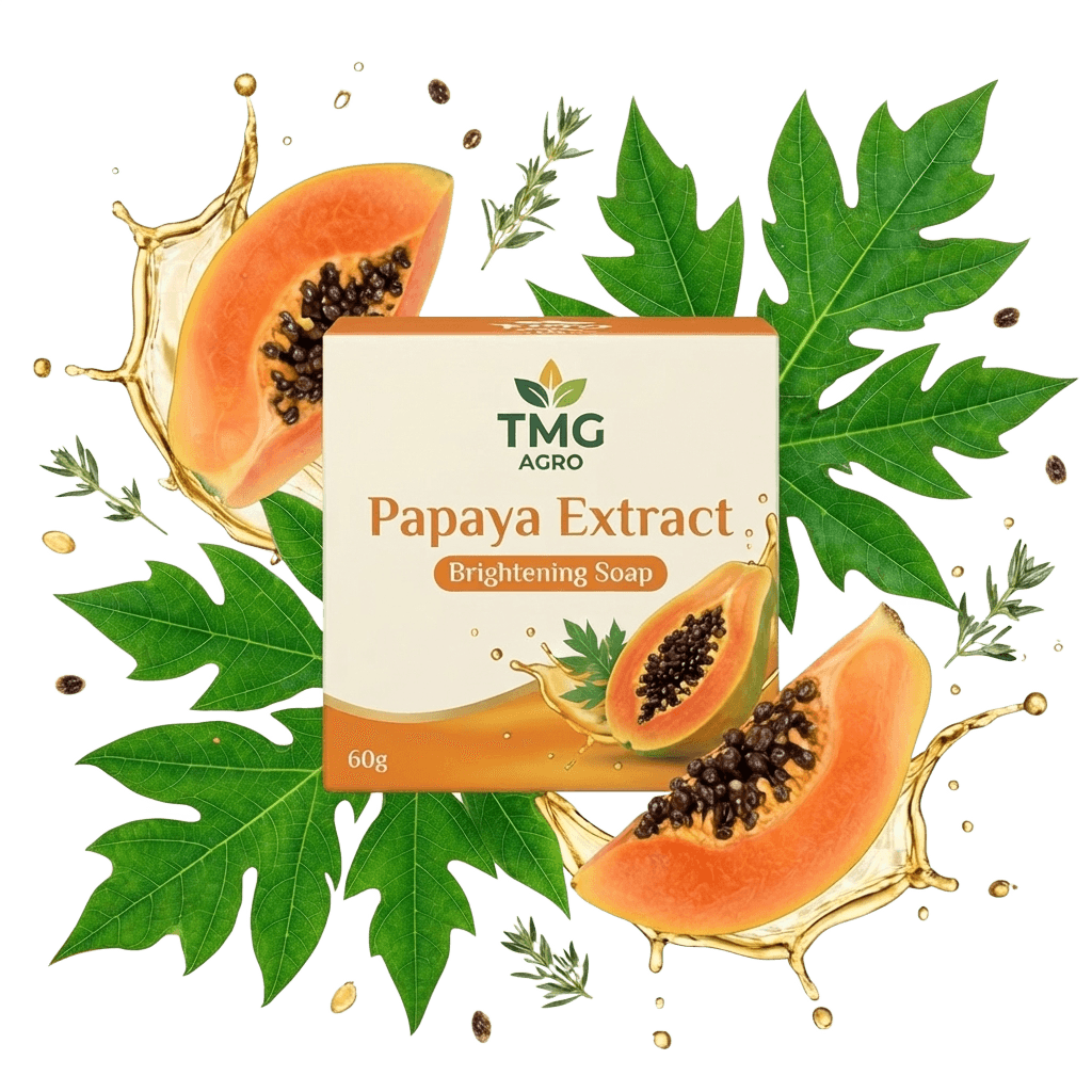T.M.G Agro papaya extract brightening soap with papaya fruit and leaves